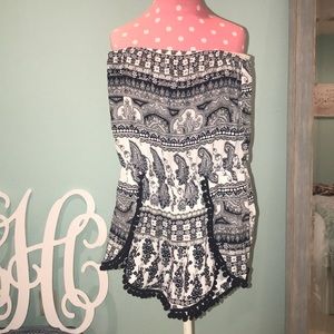 Navy and white romper